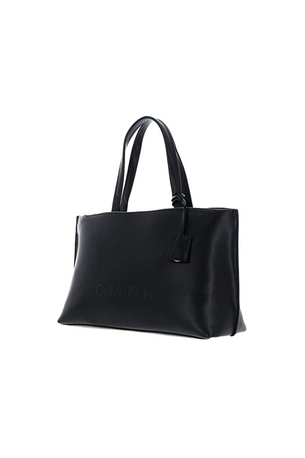 Calvin Klein Sac Femme Ck Set Shopper Md Similicuir, Noir Ck Black , Taille Standard