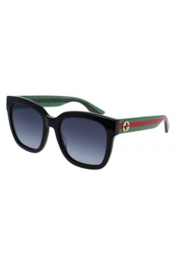 Gucci Lunettes de Soleil GG0034SN Black Green/Grey Shaded 54/20/140 femme