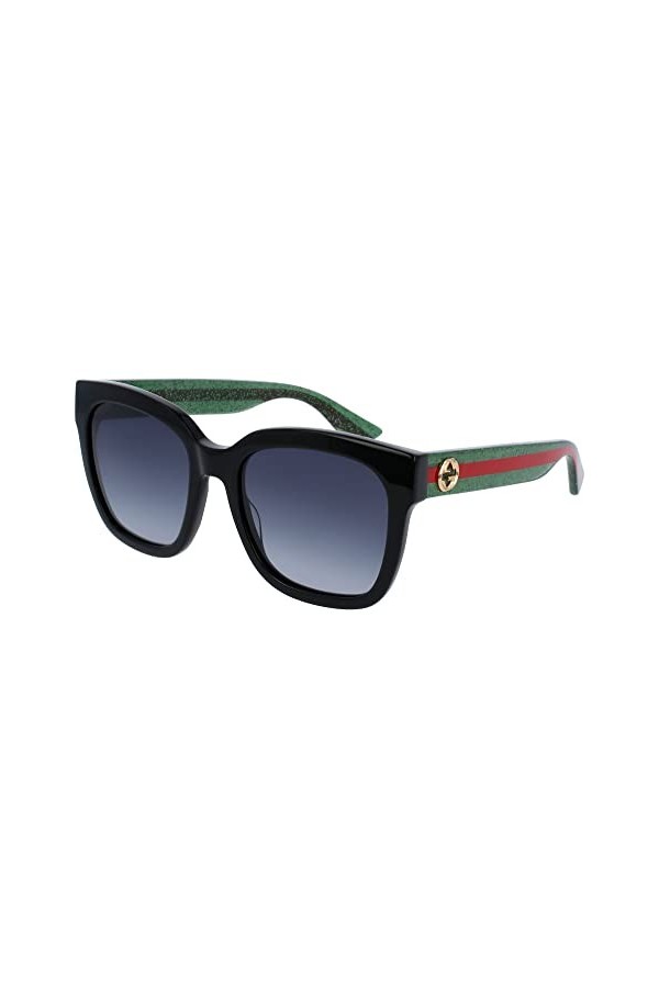 Gucci Lunettes de Soleil GG0034SN Black Green/Grey Shaded 54/20/140 femme
