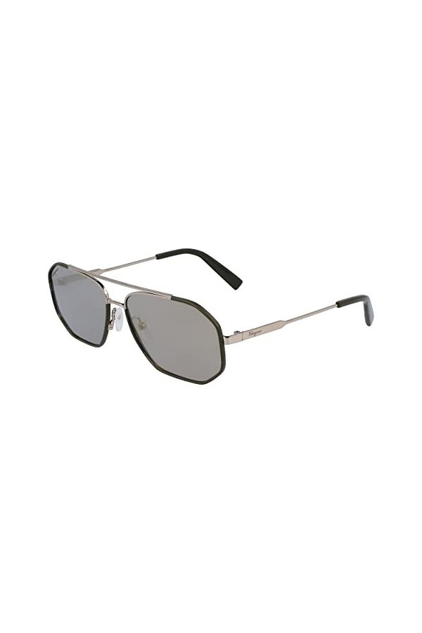 Salvatore Ferragamo Sf303sl Sunglasses, 726 Gold Dark Green, 60 Unisex