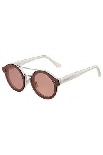 Jimmy Choo Montie/s Sunglasses, Ivory Glitter Palladium, 64 Unisex