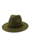 HESYSUAN Fedora Chapeaux avec boucle de ceinture pour homme et femme - Tendance - Classique - Large bord - Unisexe - Chapeau 