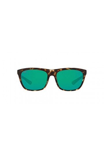 Costa Del Mar Cheeca Lunettes de soleil rectangulaires pour femme, Teinte mate tortue/miroir vert polarisé,