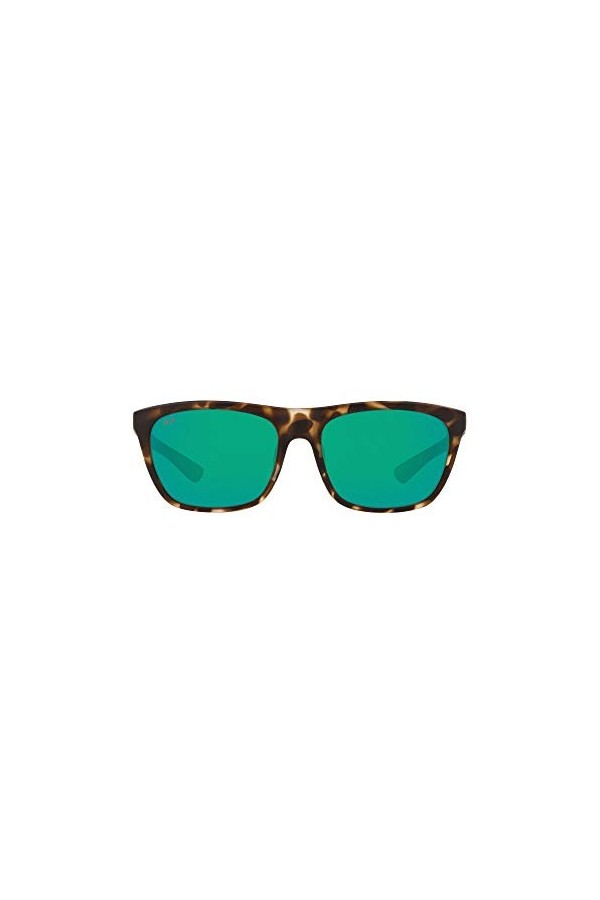 Costa Del Mar Cheeca Lunettes de soleil rectangulaires pour femme, Teinte mate tortue/miroir vert polarisé,