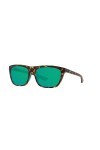 Costa Del Mar Cheeca Lunettes de soleil rectangulaires pour femme, Teinte mate tortue/miroir vert polarisé,