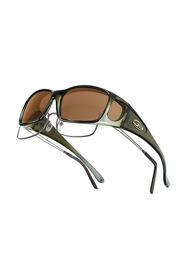 Fitovers Lunettes de Soleil de Rasoir, Femme, RZ003A, Olive Charcoal, Small Rec.