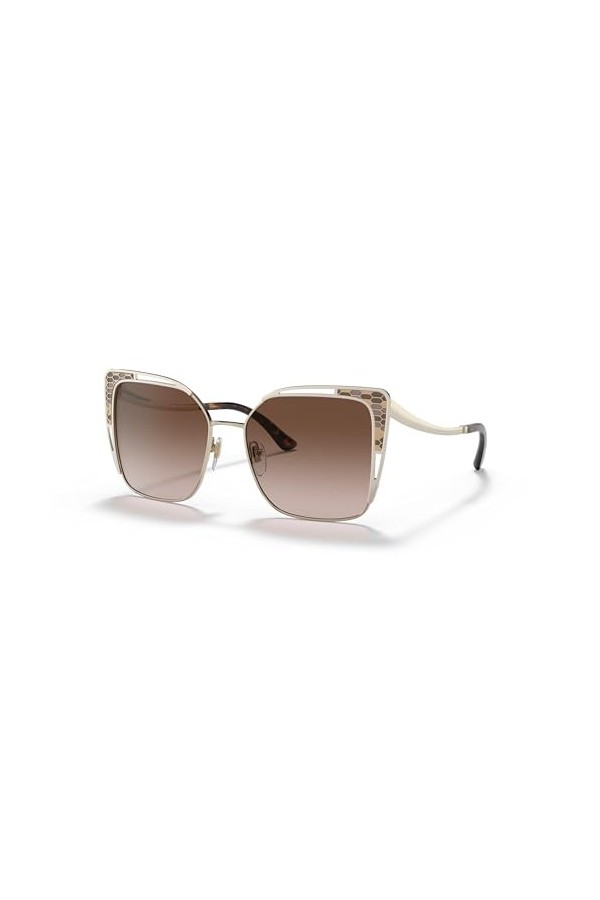 Bvlgari Mixte 0bv6179 55 278/13 Lunettes de Soleil, Doré pâle/Marron, Taille Unique