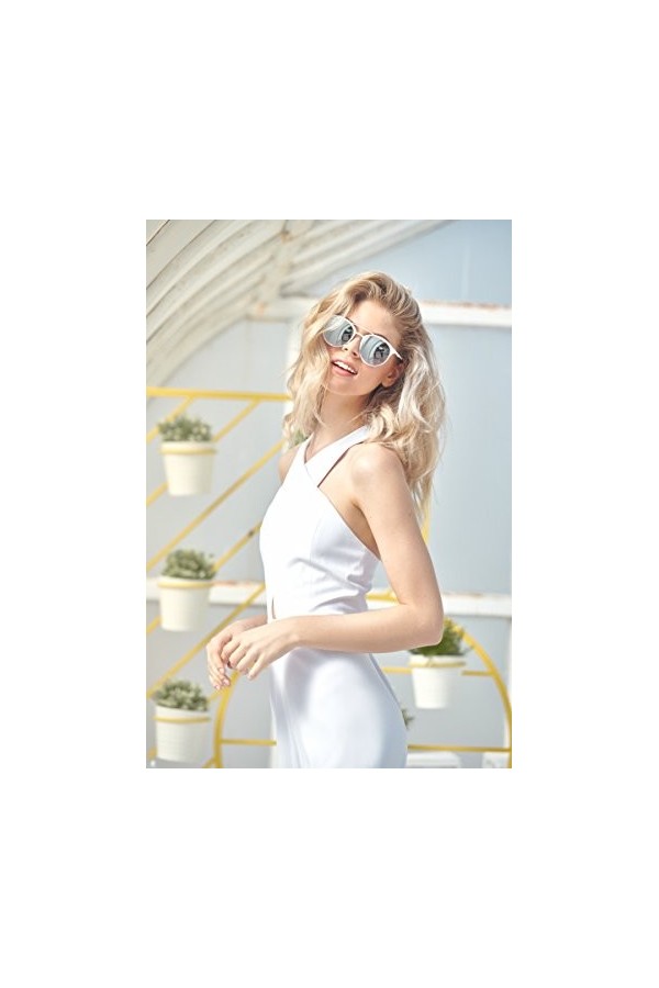 Beach Gal Lunettes de soleil pour femme Monture ronde Design élégant Léger Confortable, Orange Burnt Clay , Medium