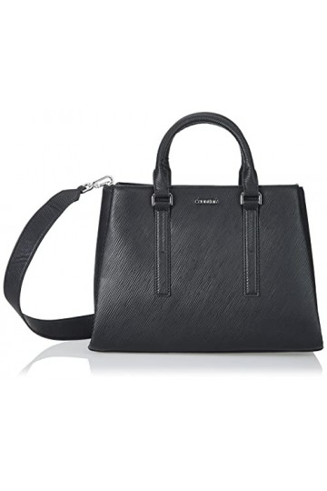 Calvin Klein CK Elevated Tote MD Saffiano, Fourre-Tout Femme, Noir, Taille Unique