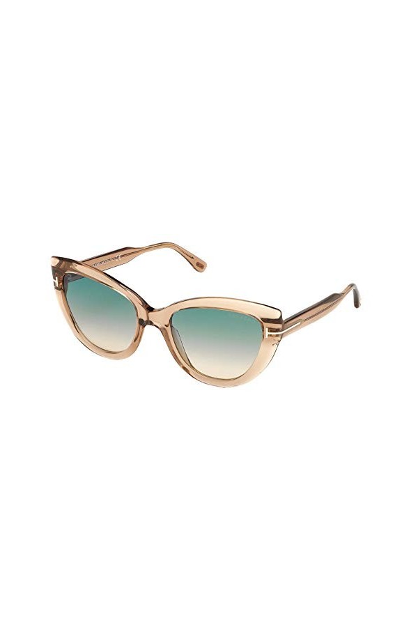 Tom Ford Lunettes de Soleil ANYA FT 0762 Transparent Light Brown/Green Shaded 55/20/140 femme