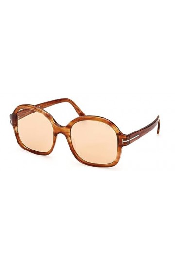 Tom Ford Lunettes de Soleil HANLEY FT 1034 Striped Light Brown/Brown 57/21/140 femme