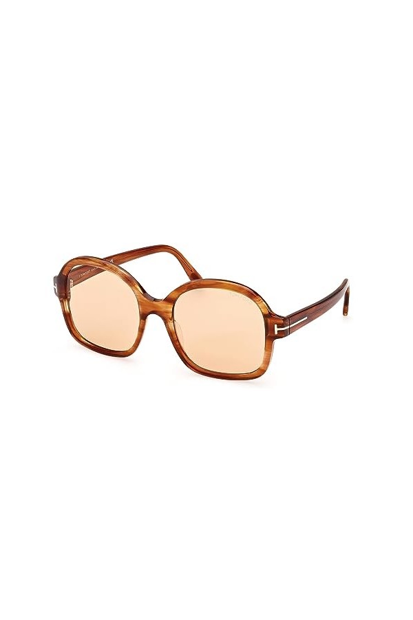 Tom Ford Lunettes de Soleil HANLEY FT 1034 Striped Light Brown/Brown 57/21/140 femme