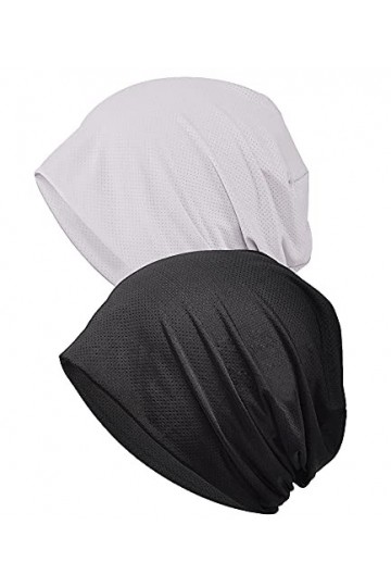 ELLEWIN Bonnet souple en coton hip-hop doux et léger pour la course à pied pour adulte ou femme, Closetop-c-2pk-blk/Ash Grey,