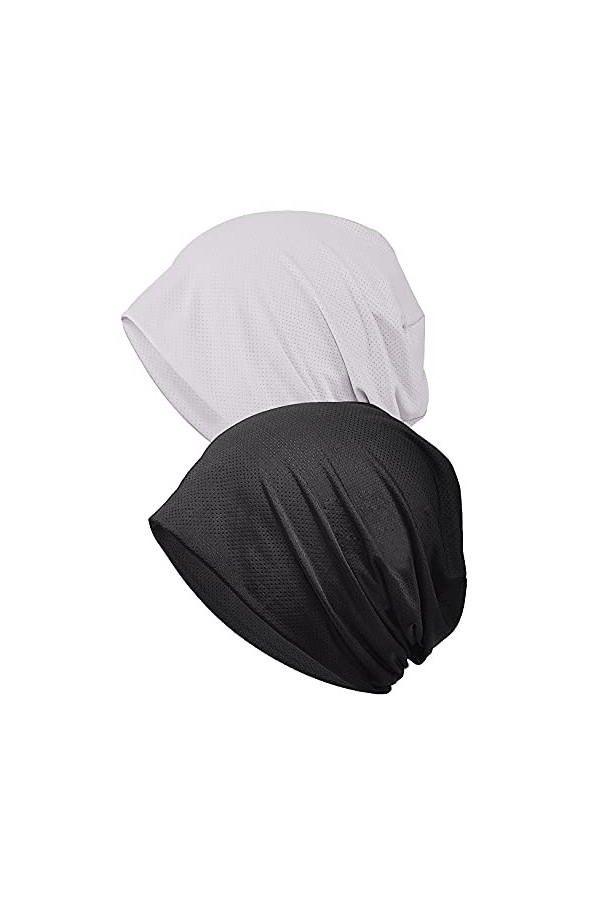 ELLEWIN Bonnet souple en coton hip-hop doux et léger pour la course à pied pour adulte ou femme, Closetop-c-2pk-blk/Ash Grey,