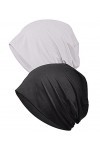 ELLEWIN Bonnet souple en coton hip-hop doux et léger pour la course à pied pour adulte ou femme, Closetop-c-2pk-blk/Ash Grey,