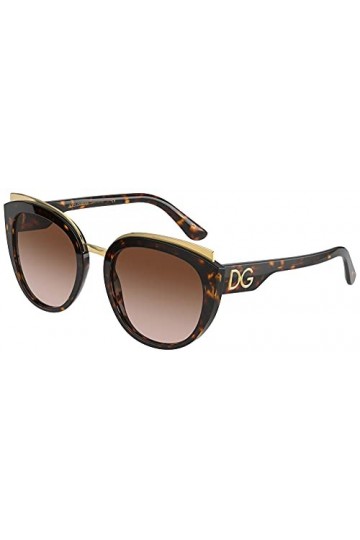 Dolce & Gabbana Lunettes de Soleil PRINT FAMILY DG 4383 Dark Havana/Brown Shaded 54/21/145 femme