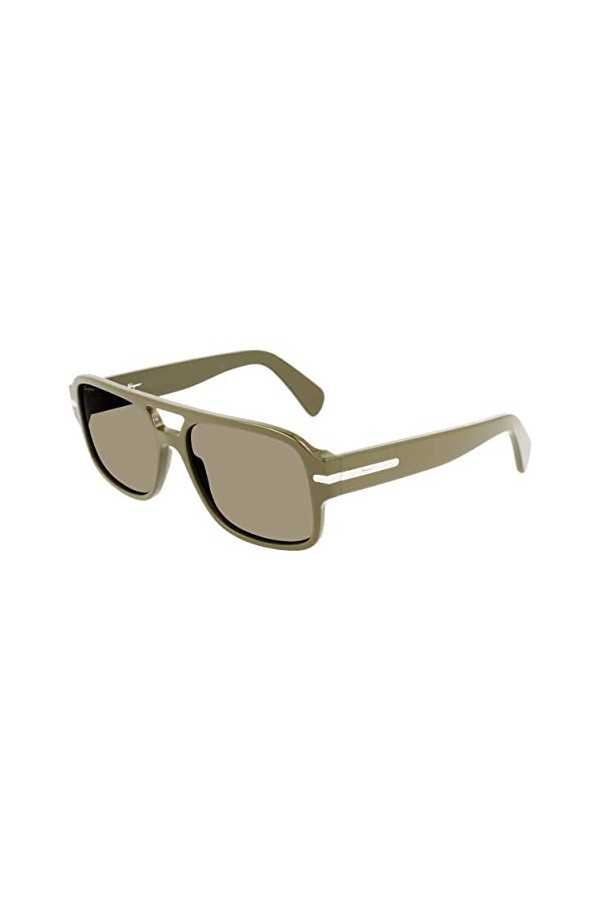 Salvatore Ferragamo SF1038S 333 Khaki Sole Womens Steel, Standard, 58 Sunglasses, Unisex