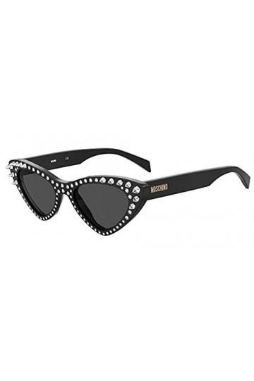 MOSCHINO Lunettes de Soleil MOS006/S/STR Black/Dark Grey 52/18/140 femme