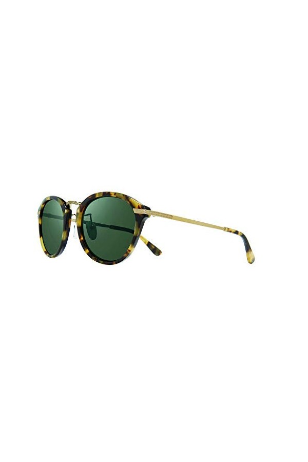Revo Lunettes de soleil Quinn&nbsp;: verres cristal polarisés pour femmes avec monture ronde, monture tortue avec verres vert fumé