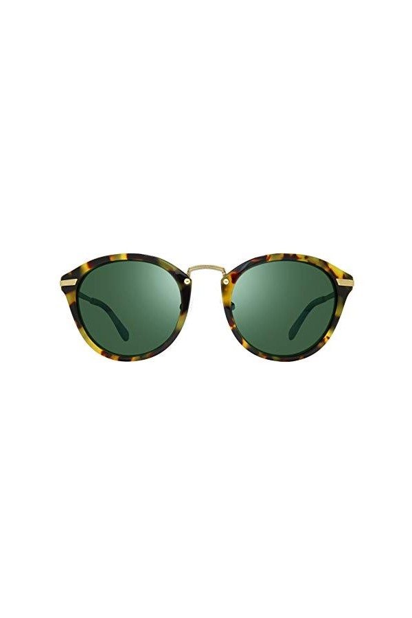 Revo Lunettes de soleil Quinn&nbsp;: verres cristal polarisés pour femmes avec monture ronde, monture tortue avec verres vert fumé