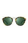 Revo Lunettes de soleil Quinn&nbsp;: verres cristal polarisés pour femmes avec monture ronde, monture tortue avec verres vert fumé