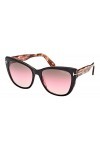 Tom Ford Lunettes de Soleil NORA FT 0937 Black Havana/Light Brown Shaded 57/17/140 femme