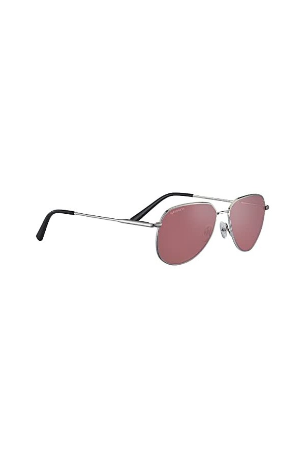 Serengeti Haywood Lunettes de Soleil, Argenté Small Shiny Silver , S Mixte