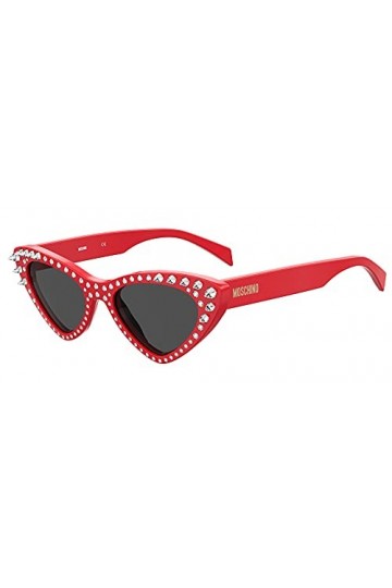 MOSCHINO Lunettes de Soleil MOS006/S/STR Red/Dark Grey 52/18/140 femme
