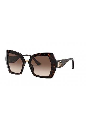 Dolce & Gabbana Lunettes de Soleil DG MONOGRAM DG 4377 Dark Havana/Brown Shaded 54/19/145 femme