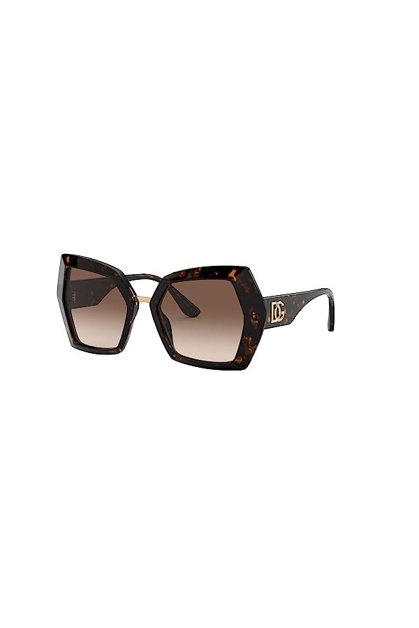 Dolce & Gabbana Lunettes de Soleil DG MONOGRAM DG 4377 Dark Havana/Brown Shaded 54/19/145 femme