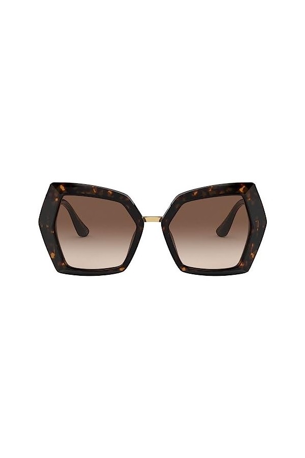 Dolce & Gabbana Lunettes de Soleil DG MONOGRAM DG 4377 Dark Havana/Brown Shaded 54/19/145 femme