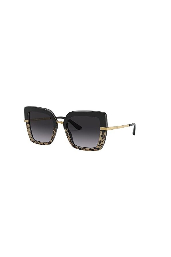 Dolce & Gabbana 0DG4373 Lunettes de Soleil, Top Black on Transparent Black, 52 Femme