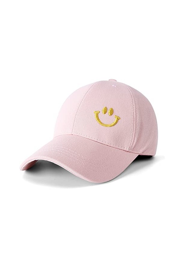 YAKASU Casquette Baseball Femme - Casquette Femme,Chapeau Ete Femme Unisexe avec Brodée Coton Anti-Soleil Sourire Baseball Ca