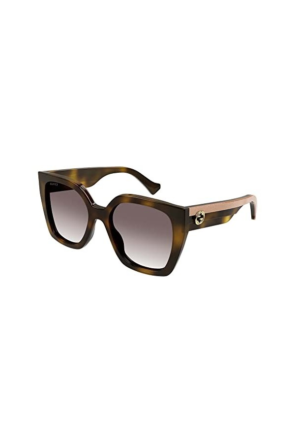 Gucci Lunettes de Soleil GG1300S Havana/Brown Shaded 55/19/145 femme