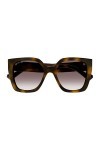 Gucci Lunettes de Soleil GG1300S Havana/Brown Shaded 55/19/145 femme