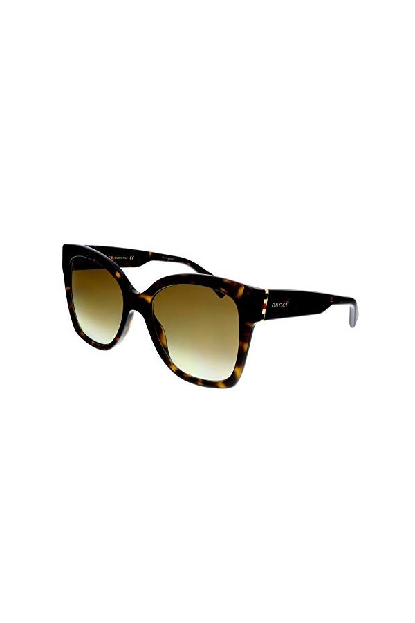 Gucci Lunettes de Soleil GG0459S Dark Havana/Brown Shaded Femme
