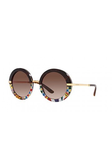 Lunettes de Soleil Dolce & Gabbana DG 4393 Havana Handcart/Dark Brown Shaded 52/23/140 femme