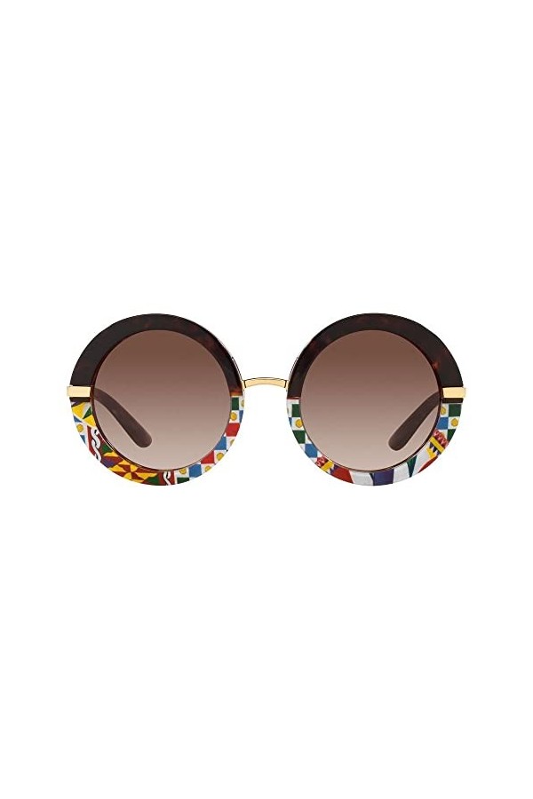 Lunettes de Soleil Dolce & Gabbana DG 4393 Havana Handcart/Dark Brown Shaded 52/23/140 femme