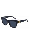 Balenciaga BB0132S Bleu/Bleu 53/20/145 femmes Lunettes de soleil, Bleu foncé brillant, 53