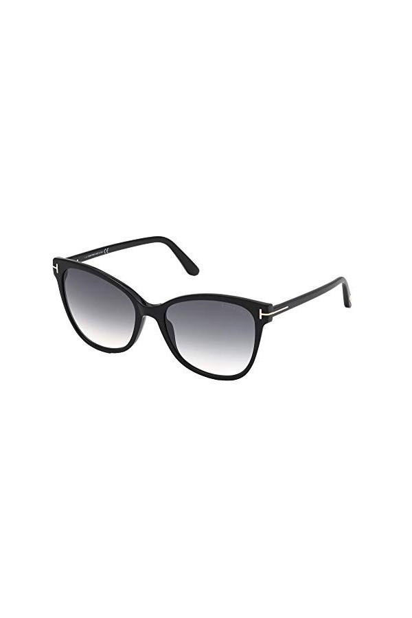 Tom Ford Lunettes de Soleil ANI FT 0844 Shiny Black/Dark Grey Shaded 58/18/140 femme
