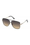 Tom Ford Lunettes de Soleil REGGIE FT 0838 Shiny Black/Grey Brown Shaded 61/14/140 femme