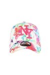 Casquette NY Blanche et Rose à Fleurs Baseball Fashion Bali - Taille: Taille Unique - Couleur: Rose - Mixte