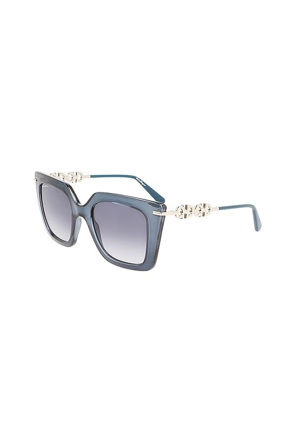 SALVATORE FERRAGAMO Sf1041s Lunettes de Soleil, Bleu Transparent, 51 Femme