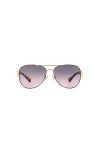 Coach L138 HC7059 Lunettes de soleil en métal pour femme, Confettis doré/violet, 58/15/135