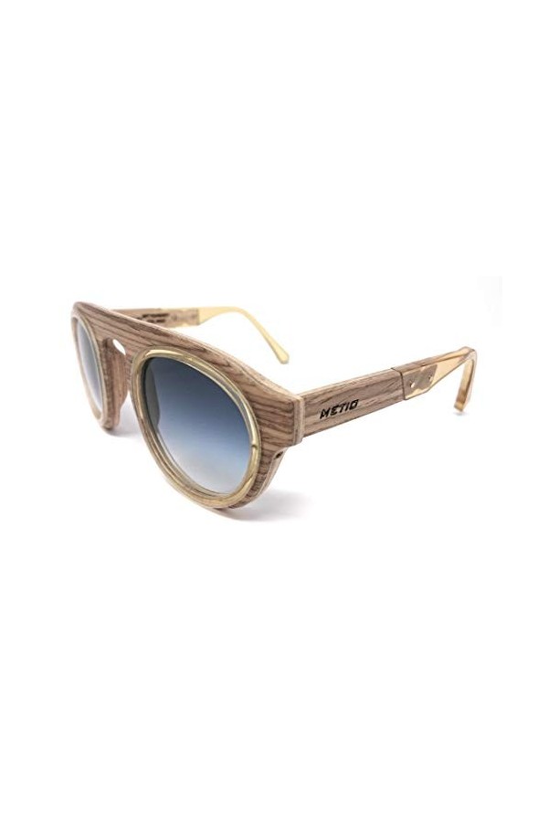 Metio Lunettes de soleil en bois pour homme et femme HALLEY 42626 Fabriqué en Italie