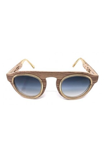 Metio Lunettes de soleil en bois pour homme et femme HALLEY 42626 Fabriqué en Italie