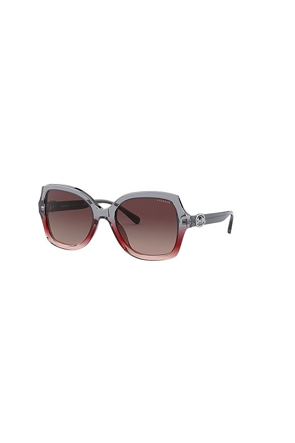 Coach Lunettes de Soleil HC 8295 Grey Red/Brown Shaded 56/21/140 femme