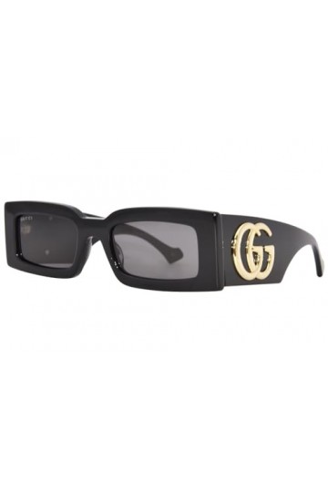 Gucci GG1425S-001-54 - Lunettes de soleil féminines - Shiny Solid Black, schwarz.