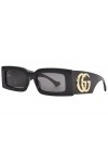Gucci GG1425S-001-54 - Lunettes de soleil féminines - Shiny Solid Black, schwarz.
