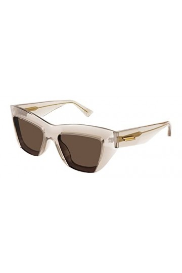 Bottega Veneta Lunettes de Soleil BV1218S Transparent Beige/Dark Brown 52/18/145 femme